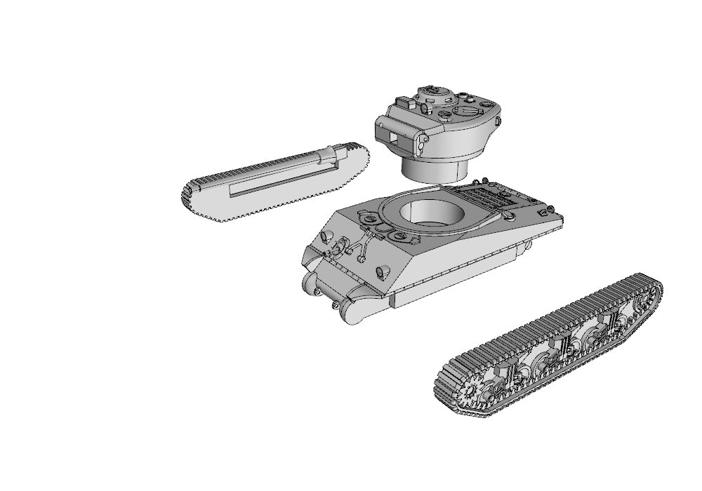 Sherman M4A2 76mm - US Army - wargame3d- 28mm Scale