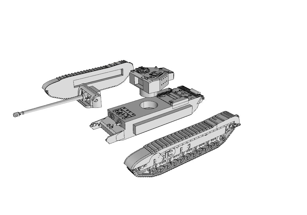 A43 Black Prince - UK Army - wargame3d- 28mm Scale