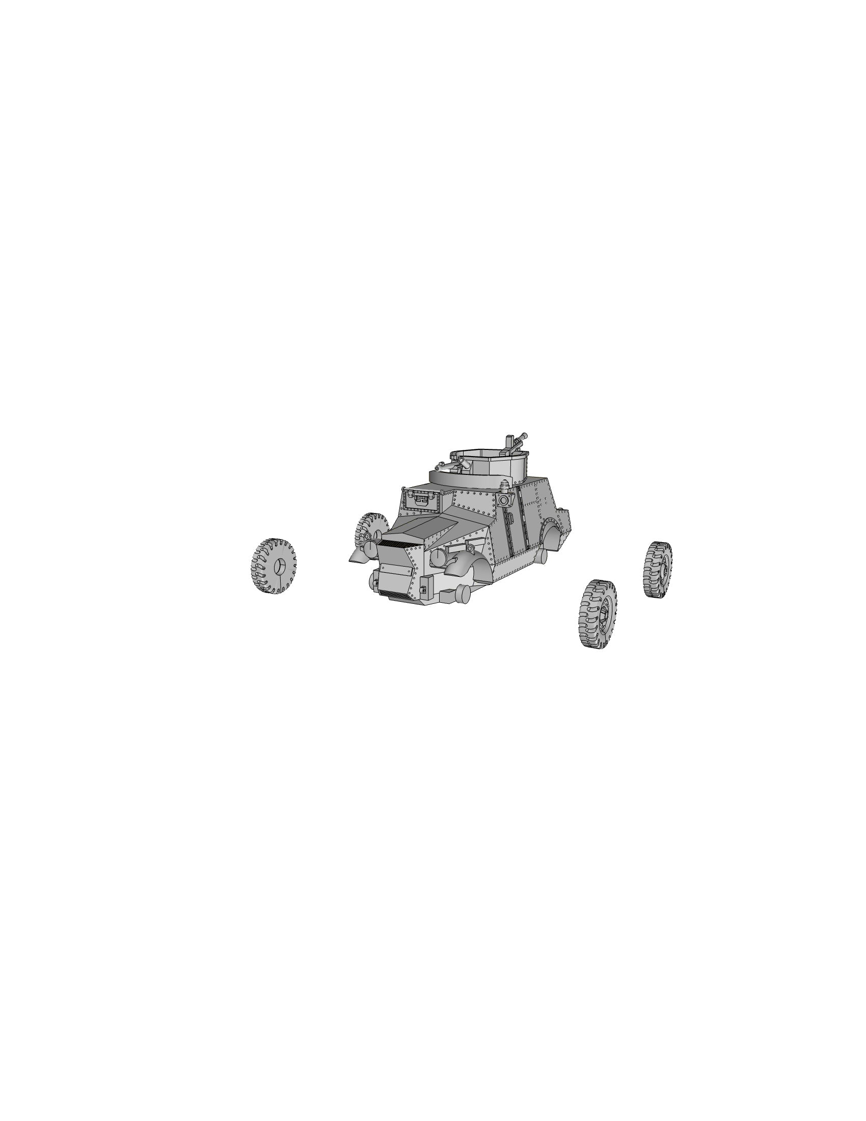 Car Morris CS9 LAC - UK Army - wargame3d- 28mm Scale