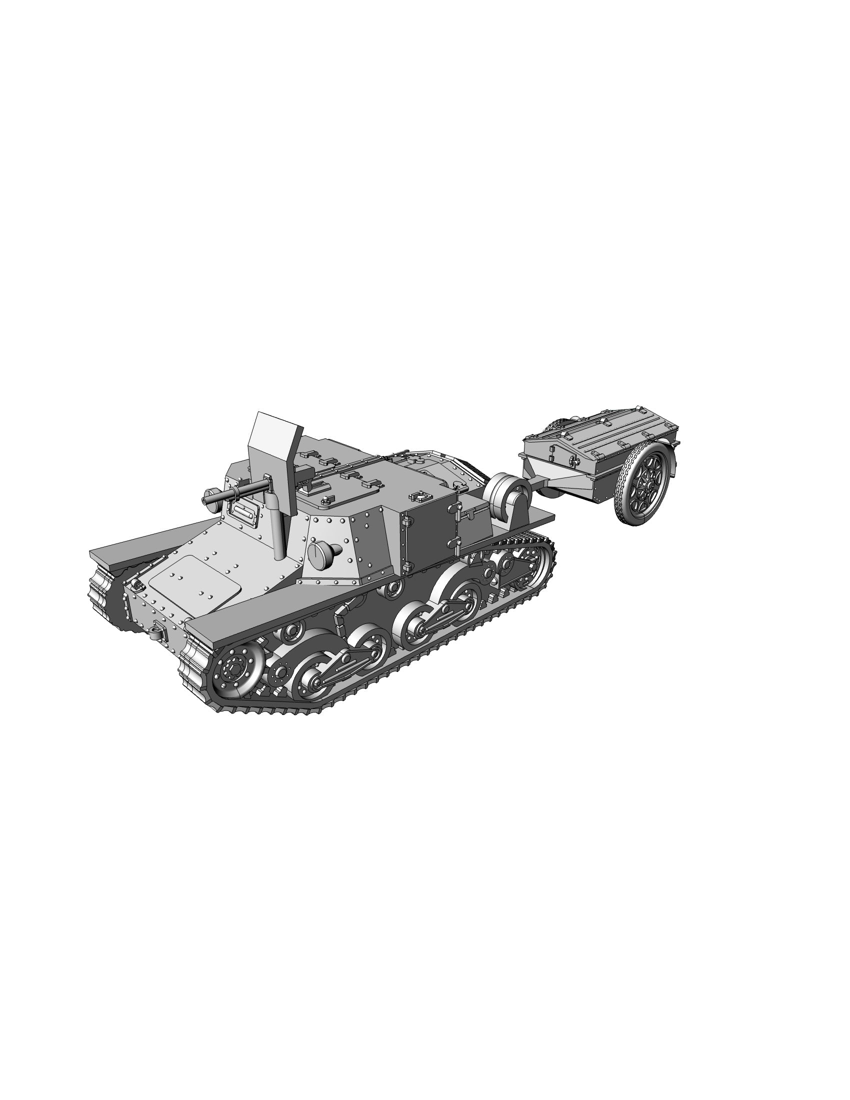 Carro Portamunizioni L40 + Trailer - Italian Army - 28mm Scale - wargame3d