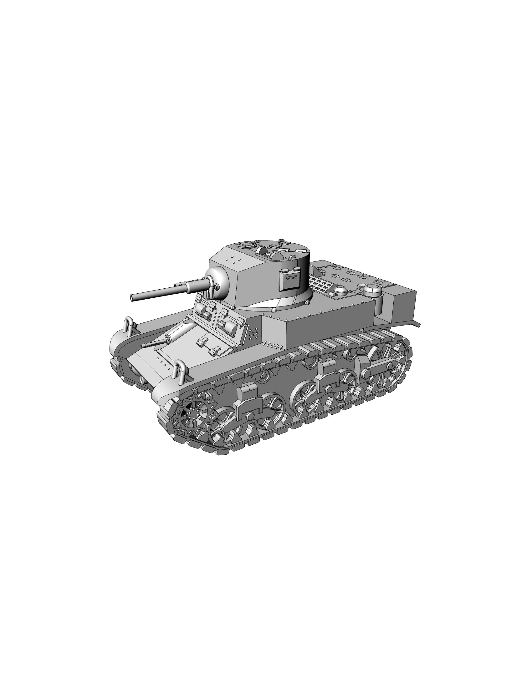 M3A1 Stuart - US Army - wargame3d- 28mm Scale