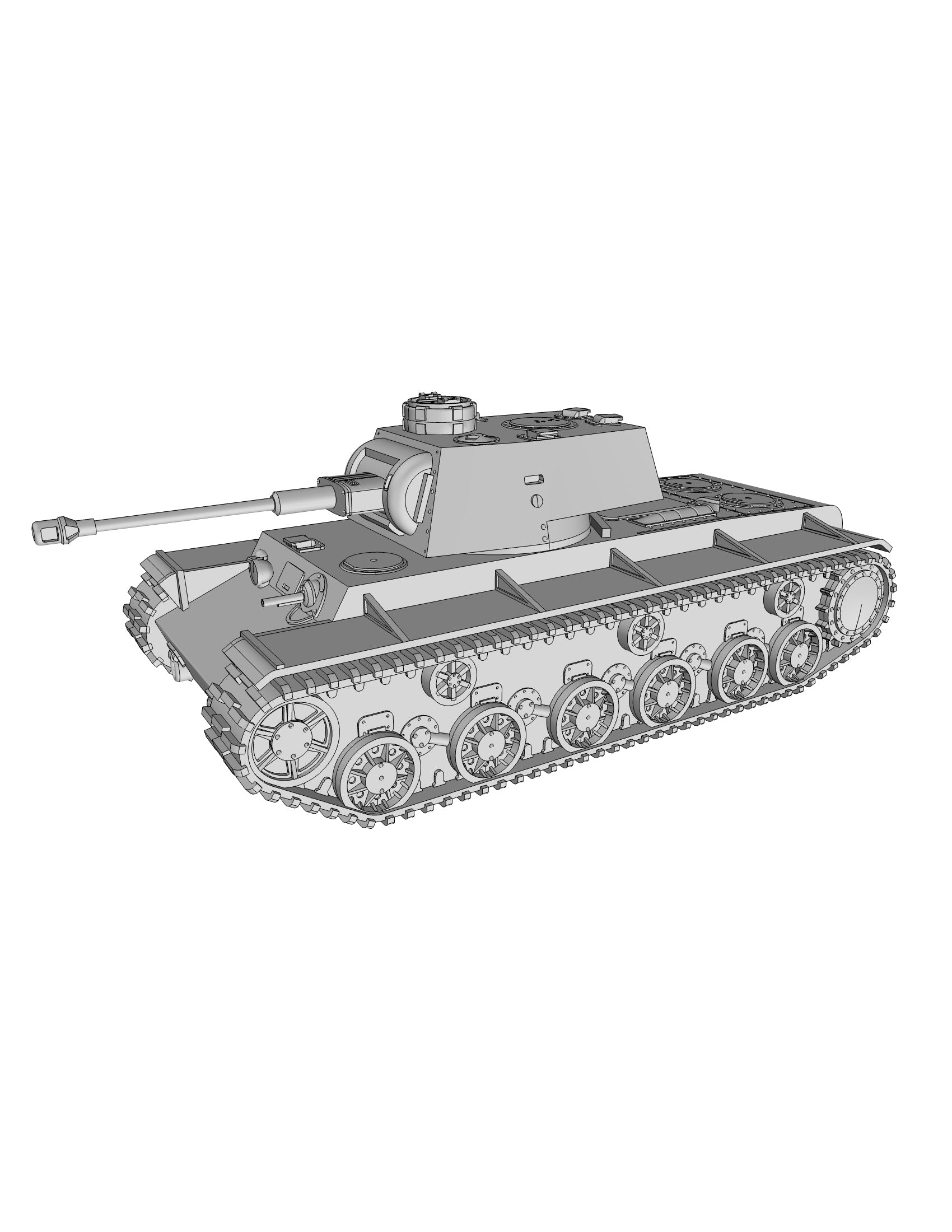 Pz Kpfw-KV-1-753(r) - German Army - 28mm Scale - wargame3d