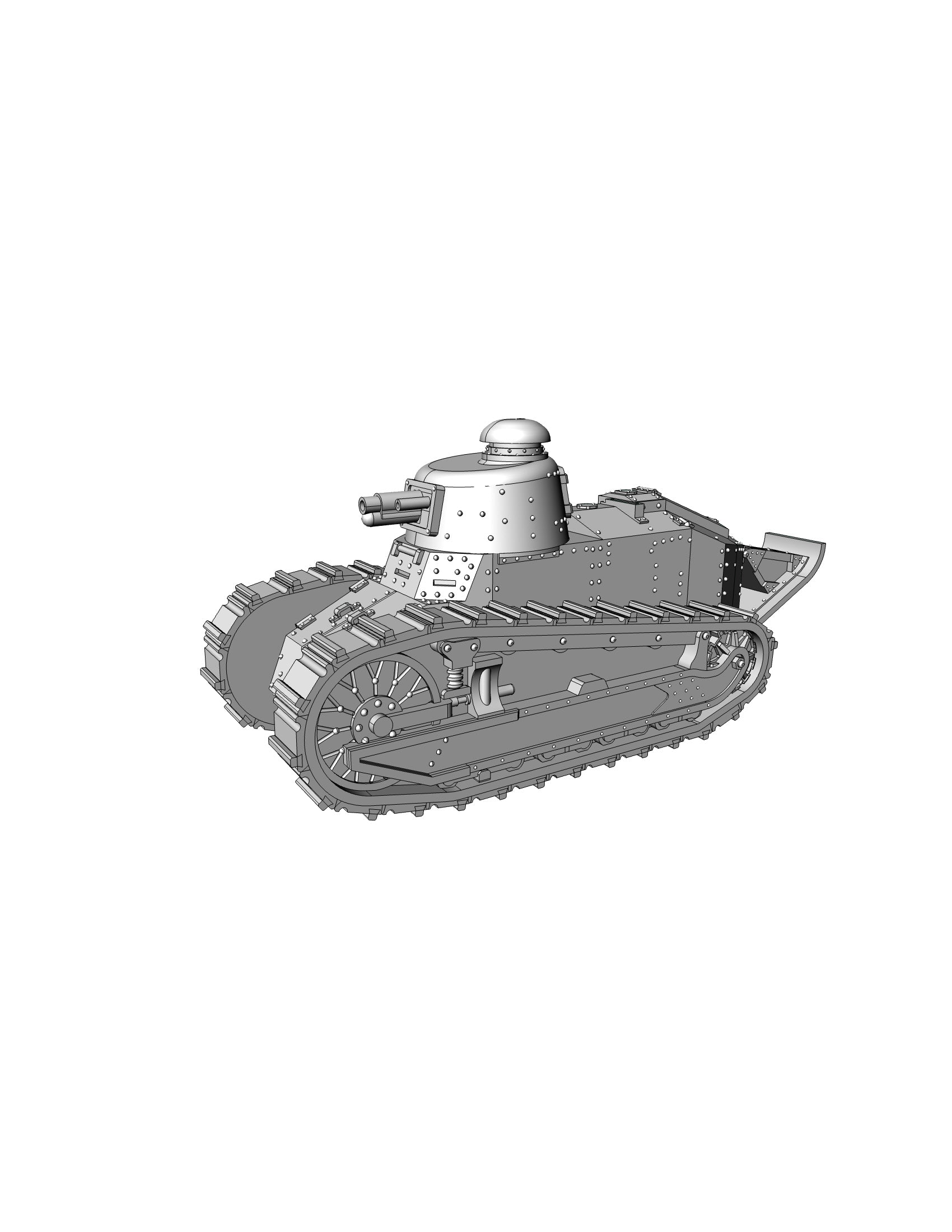 Renault FT 17 Light Tank - French Army - wargame3d- 28mm Scale