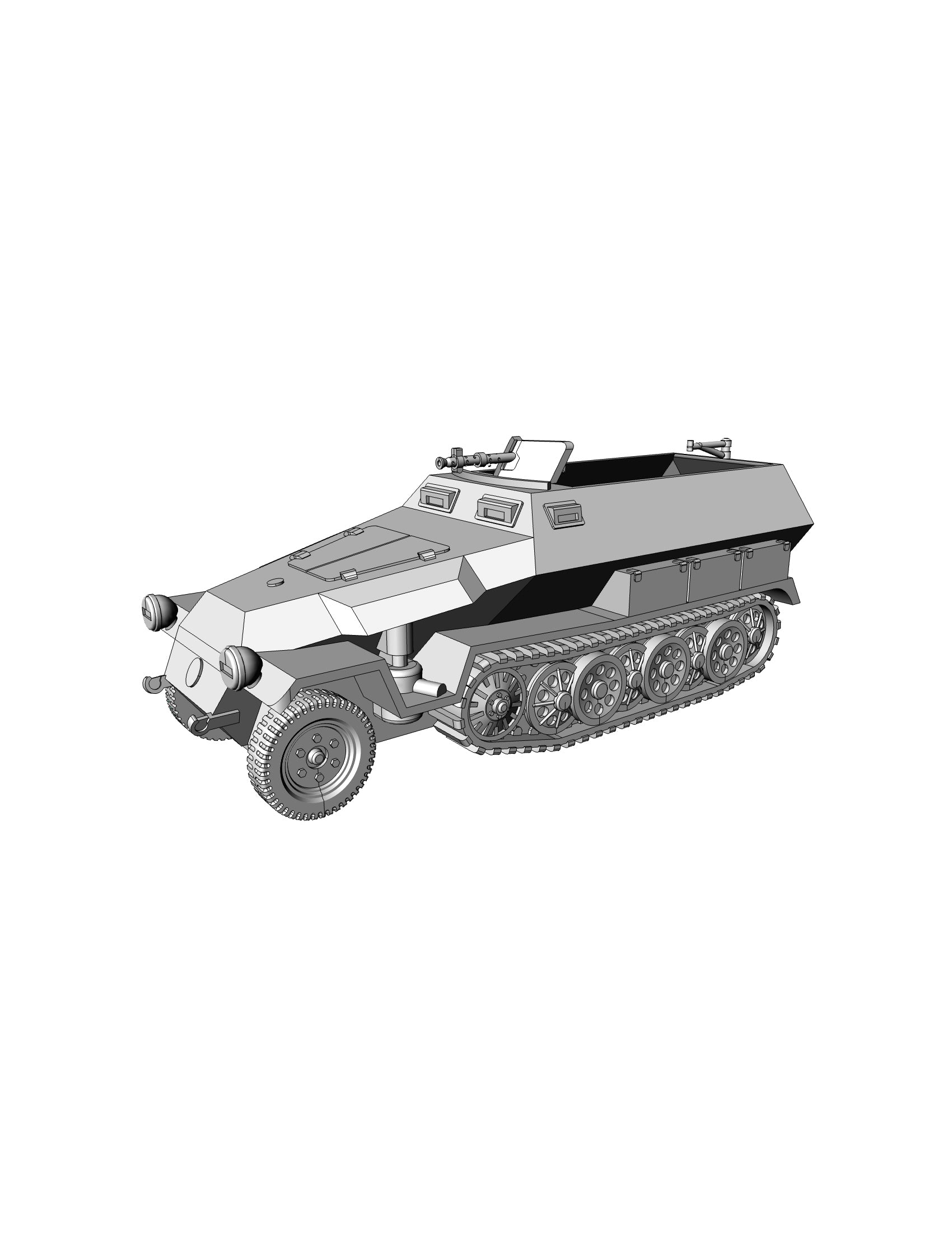 Sd.Kfz 251 C - German Army - 28mm Scale - wargame3d