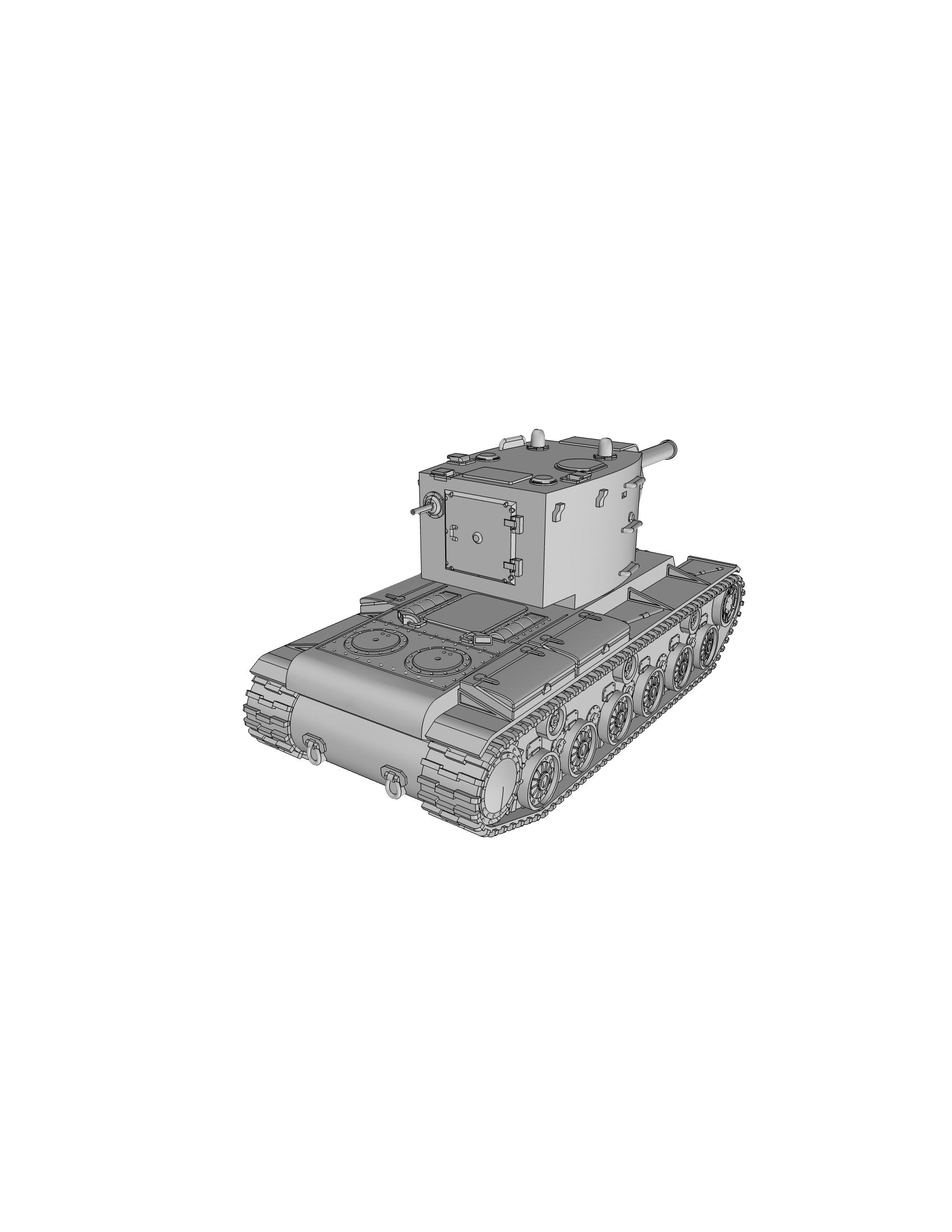 KV-2 Heavy Tank - Russian Army - wargame3d- 28mm Scale