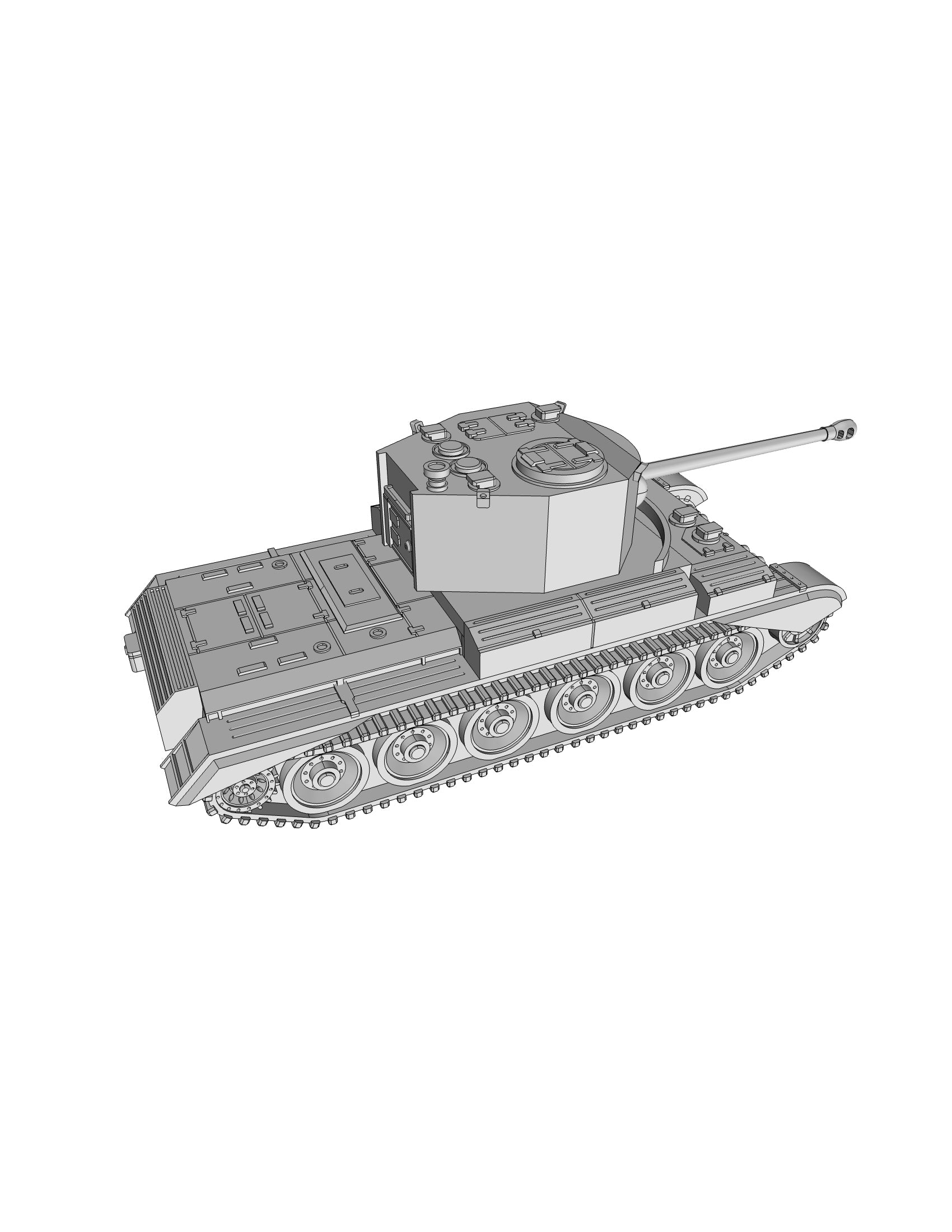 A30 Challenger Cruiser Tank - UK Army - wargame3d- 28mm Scale