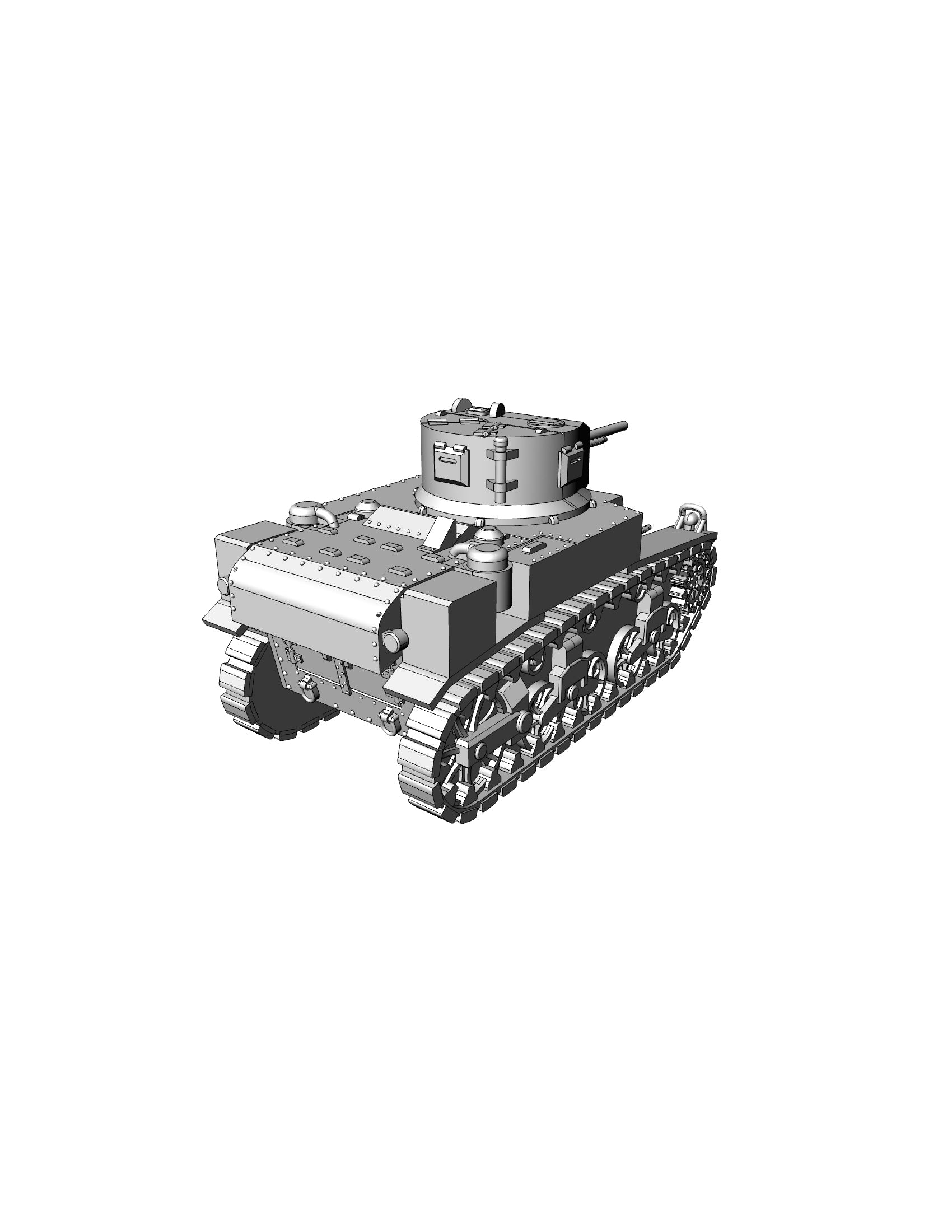 M3A1 Stuart - US Army - wargame3d- 28mm Scale