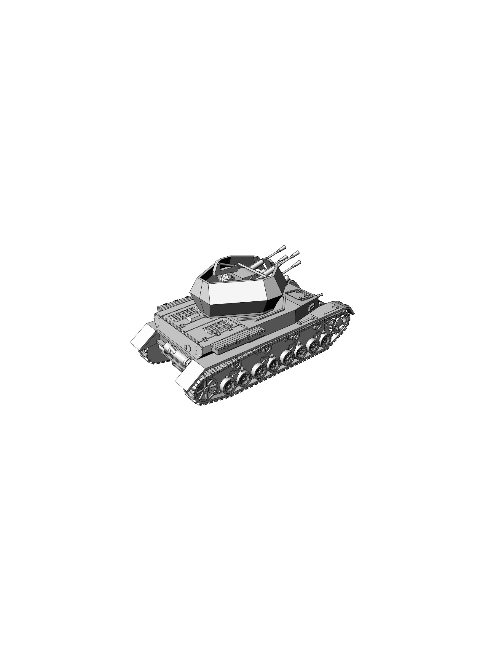 Flakpanzer IV Wirbelwind - German Army - 28mm Scale - wargame3d