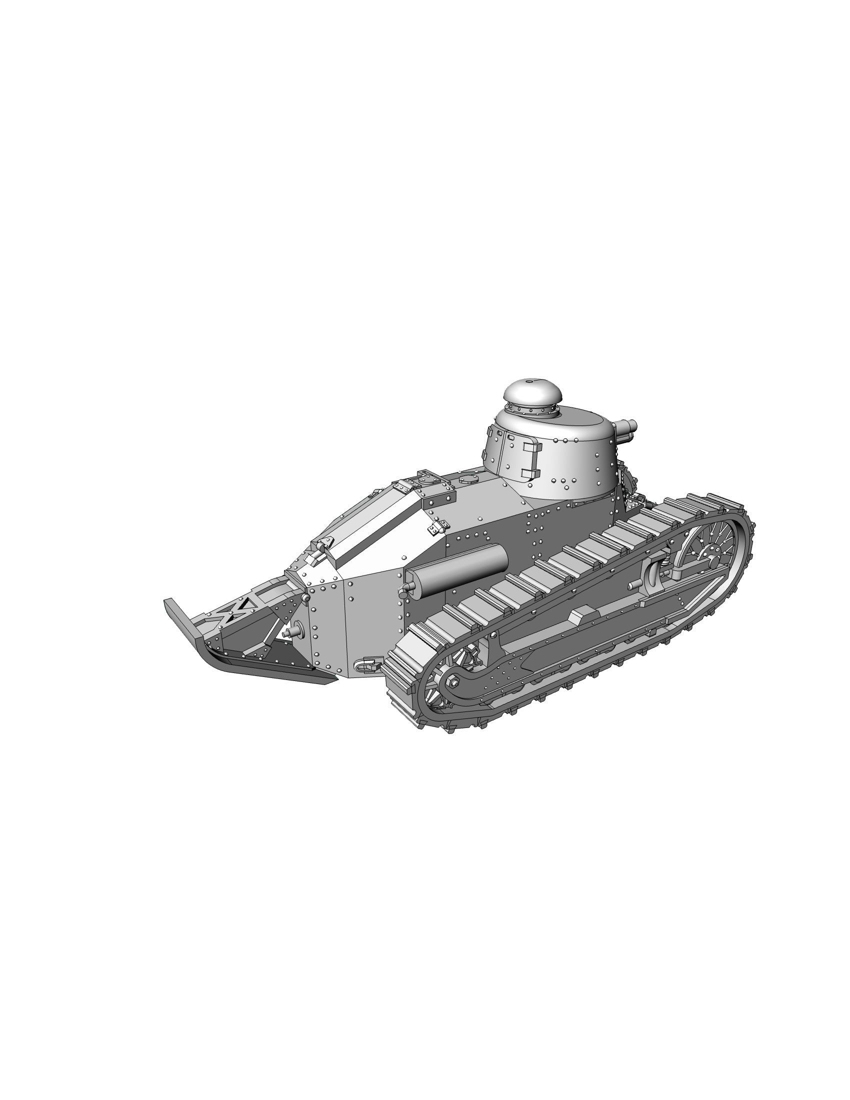 Renault FT 17 Light Tank - French Army - wargame3d- 28mm Scale