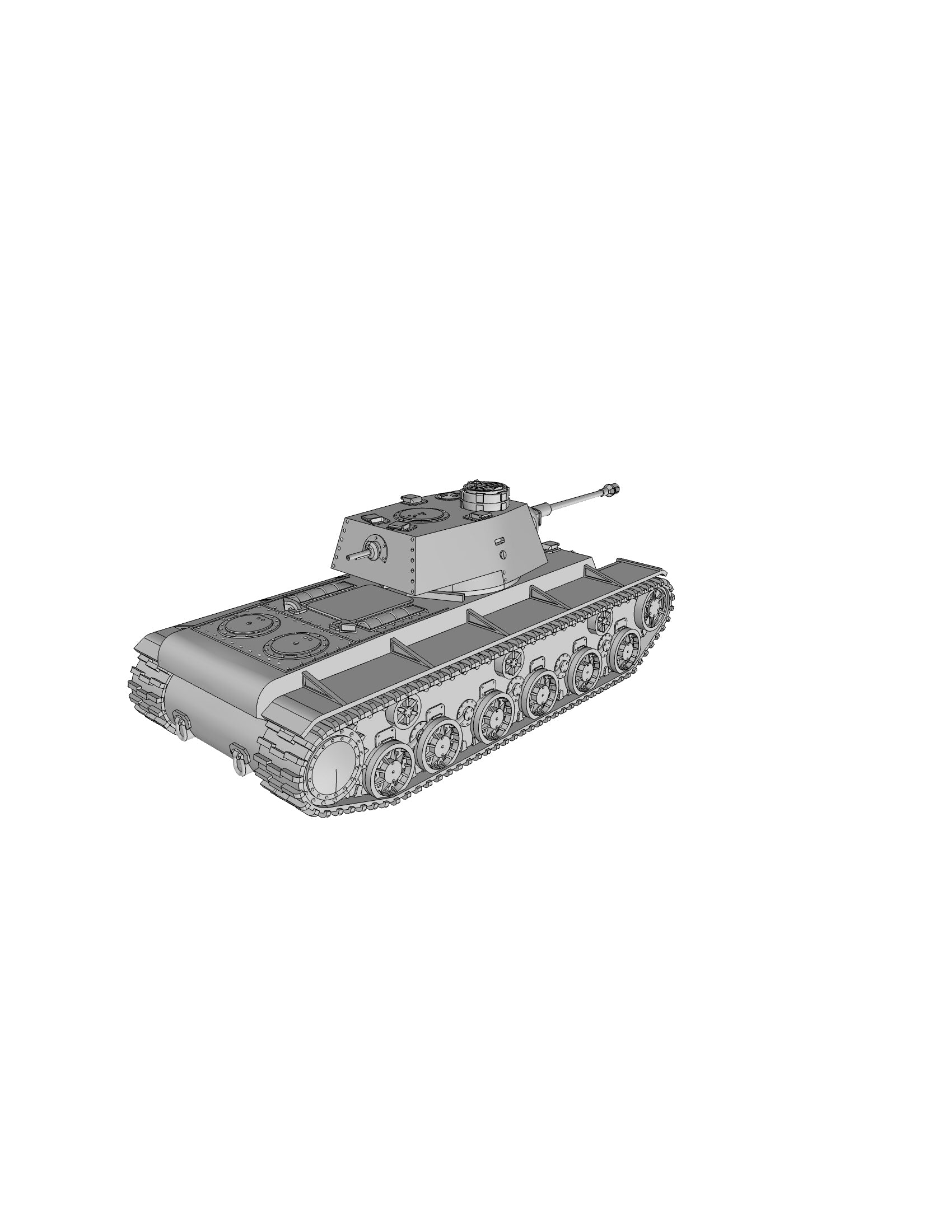 Pz Kpfw-KV-1-753(r) - German Army - 28mm Scale - wargame3d