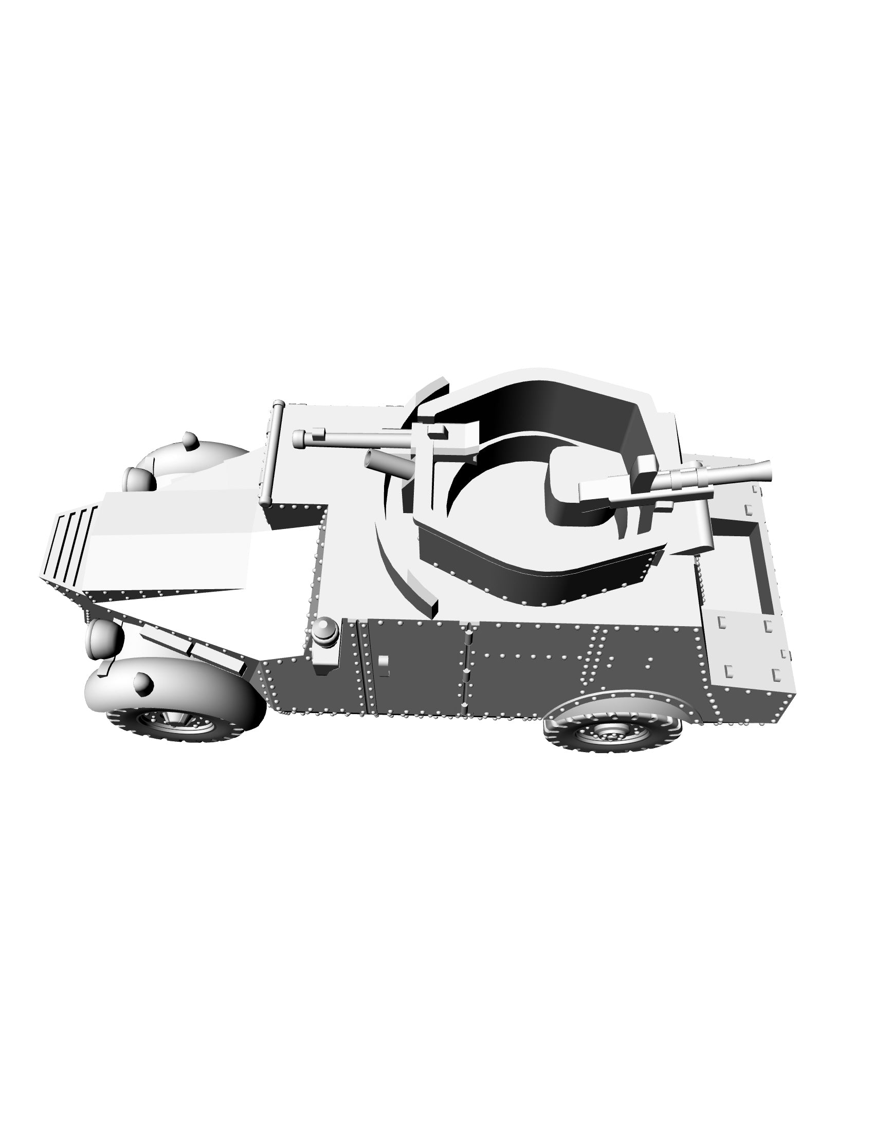 Car Morris CS9 LAC - UK Army - wargame3d- 28mm Scale