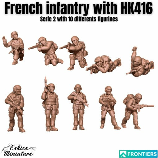 Modern French Infantry with HK416 - French Army - 28mm - Eskice Miniature