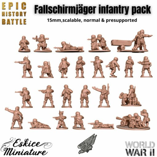 Fallschimjager Infantry Pack - German Army - 15mm - Eskice Miniature