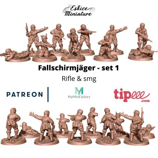 Fallschirmjäger x10 – 28mm - German Army - 28mm - Eskice Miniature