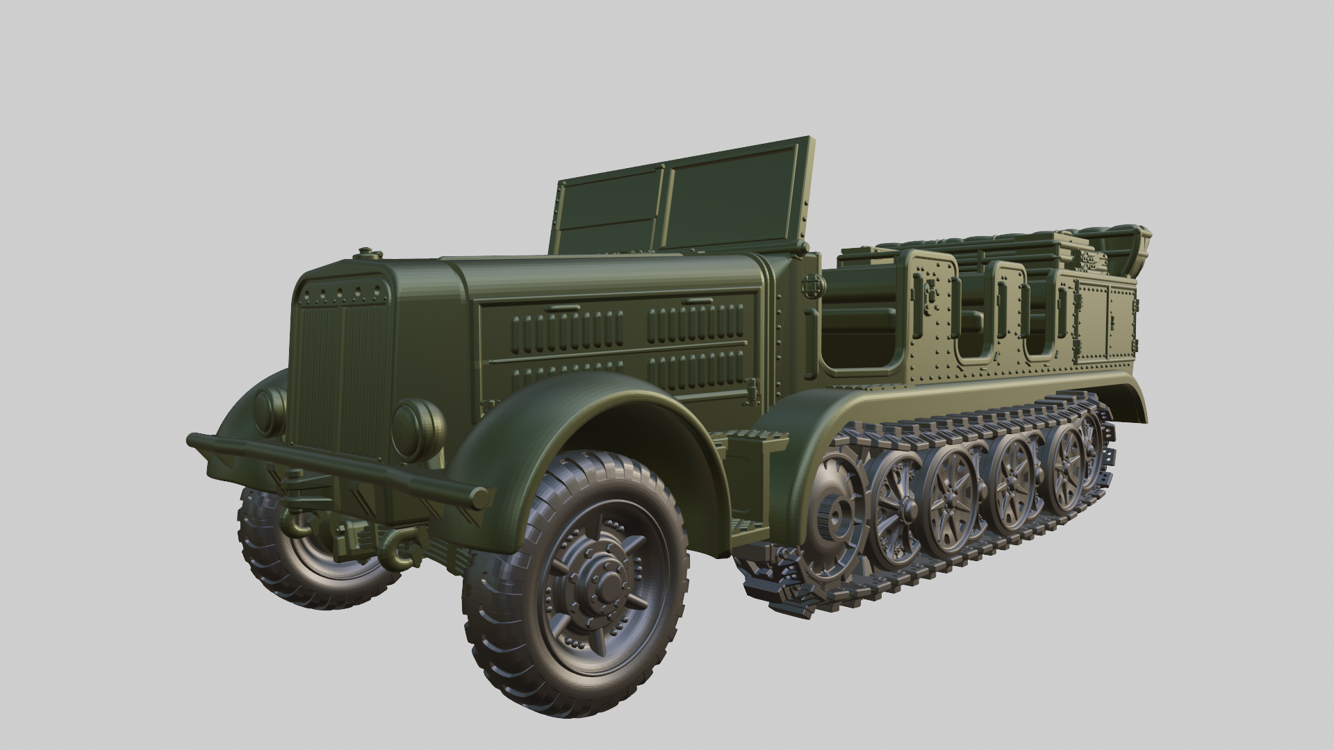 Breda 61 Artillery Tractor - Italian Army - 28mm Scale - wargame3d