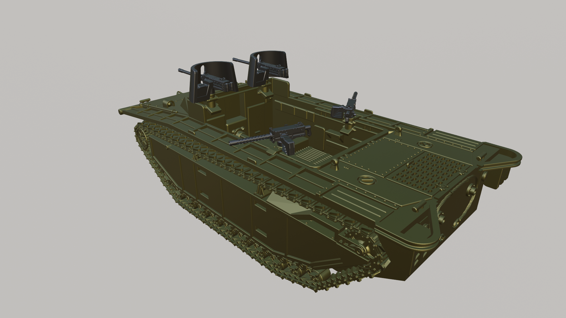 LVT(A)-2 Buffalo - US Army - 28mm Scale - wargame3d