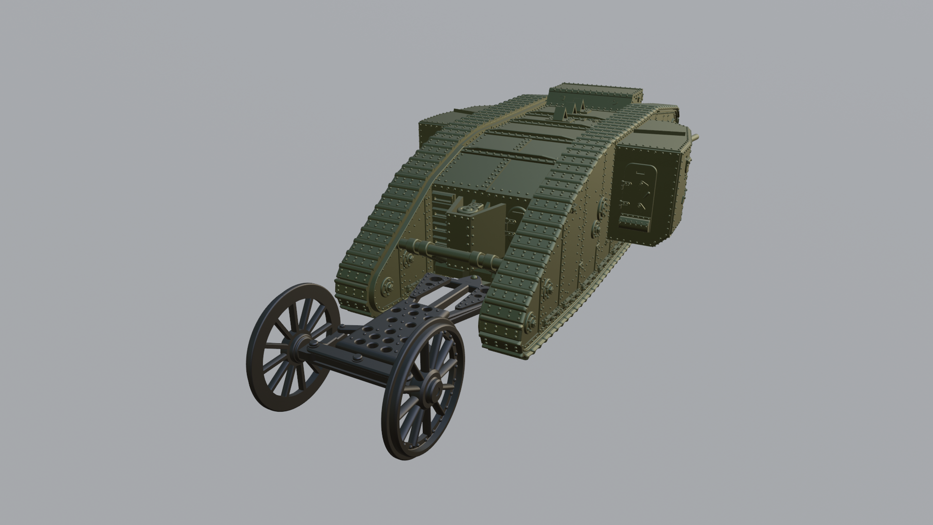 Tank Mark I - WWI - UK Army - wargame3d- 28mm Scale