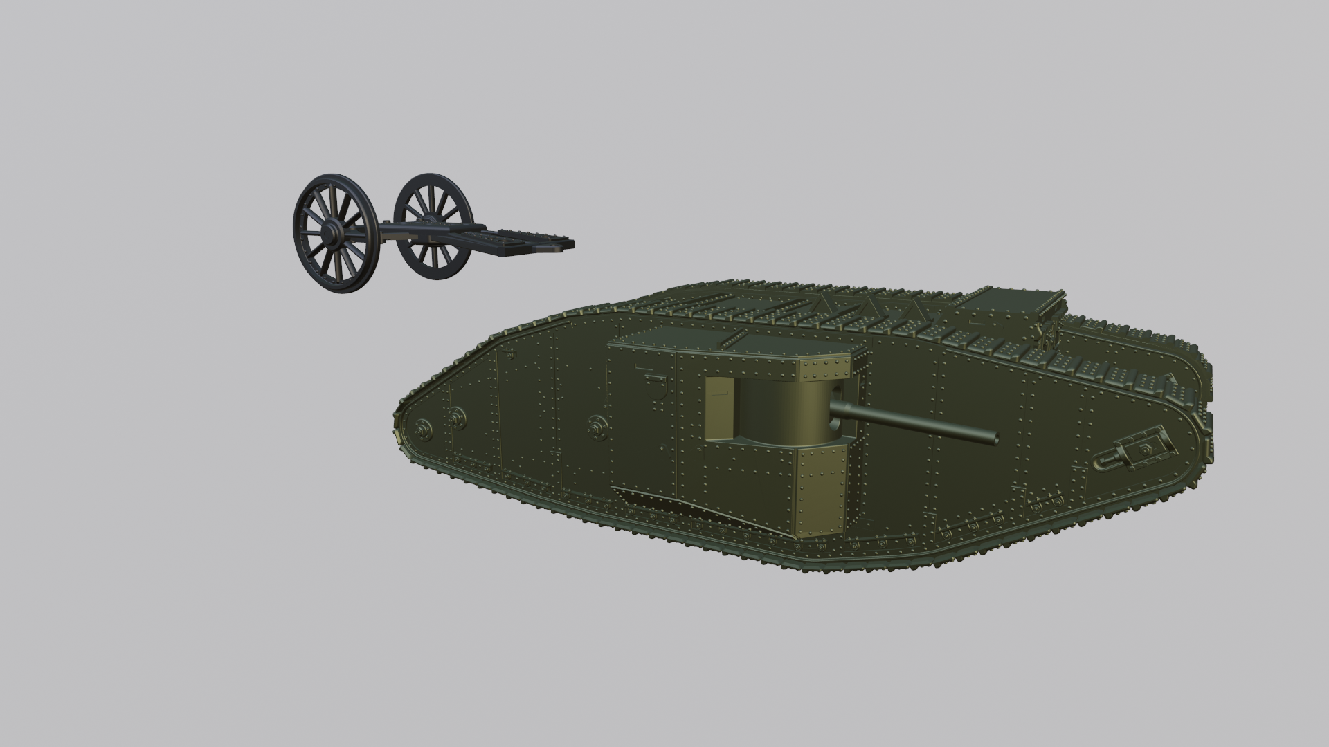 Tank Mark I - WWI - UK Army - wargame3d- 28mm Scale