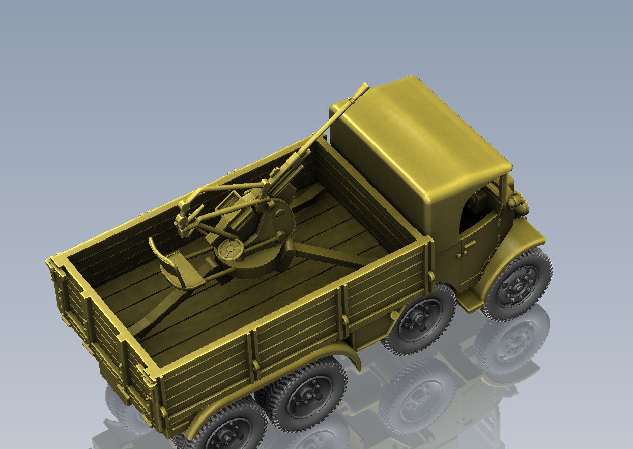 Fiat Dovunque 35 + option with Breda 20-65 - Italian Army - 28mm Scale - wargame3d