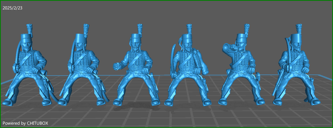 28mm French Revolution Chasseurs a Cheval RGT 1792-1800 - 6 Minis - MC Minis