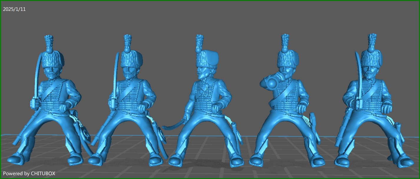 28mm French Army Hussar RGT 1848-66 - 5 Minis - MC Minis