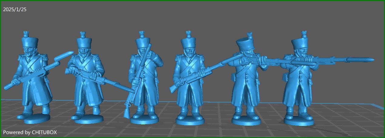 28mm Napoleonic French Line Elites with Greatcoat Skirmishing - 6 Minis - MC Minis