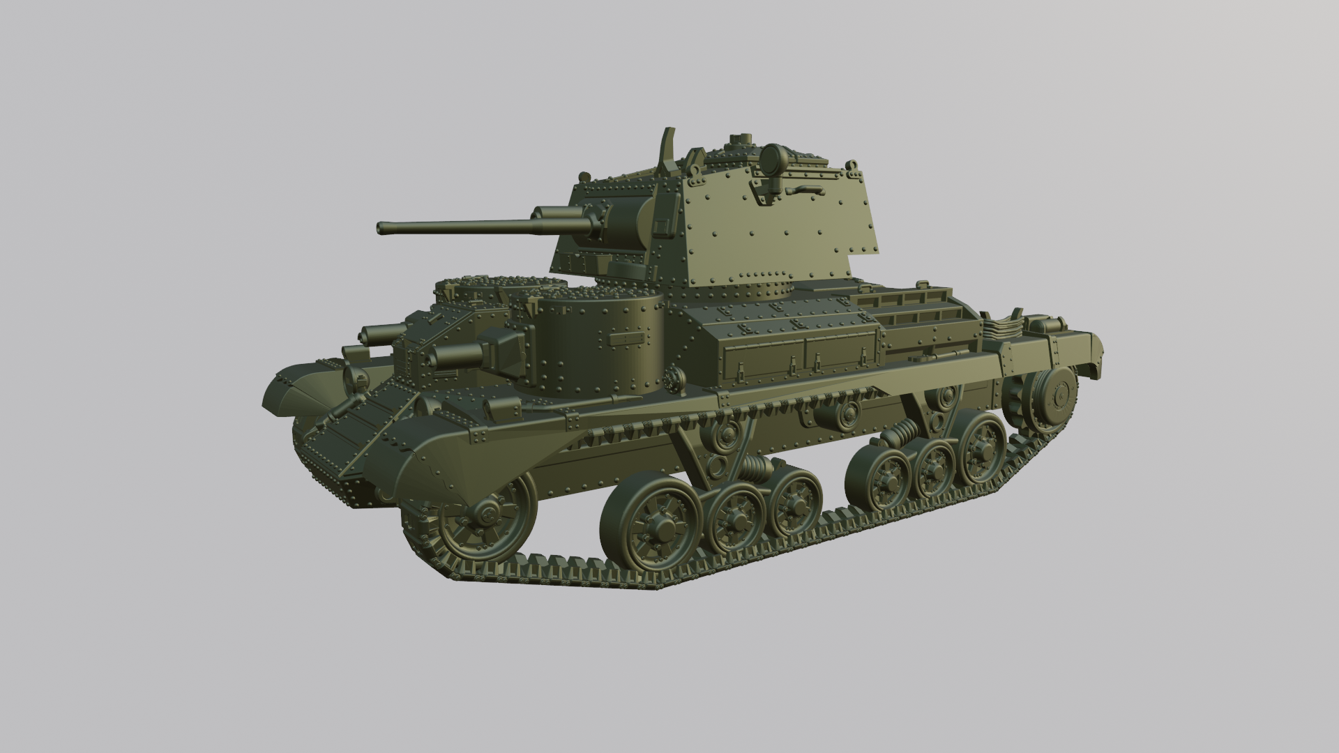 Cruiser tank A9 Mark I - UK Army - 28mm Scale - wargame3d