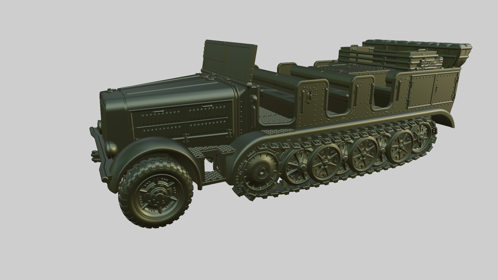 Breda 61 Artillery Tractor - Italian Army - 28mm Scale - wargame3d