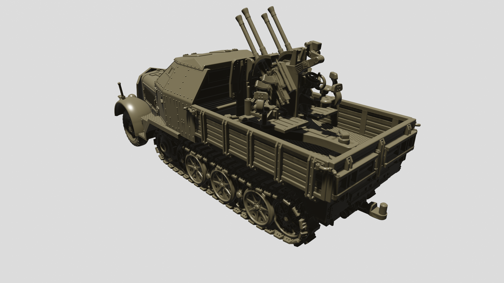 Sd.Kfz.7-1 - 20mm Flakvierling 38 - German Army - 28mm Scale - wargame3d