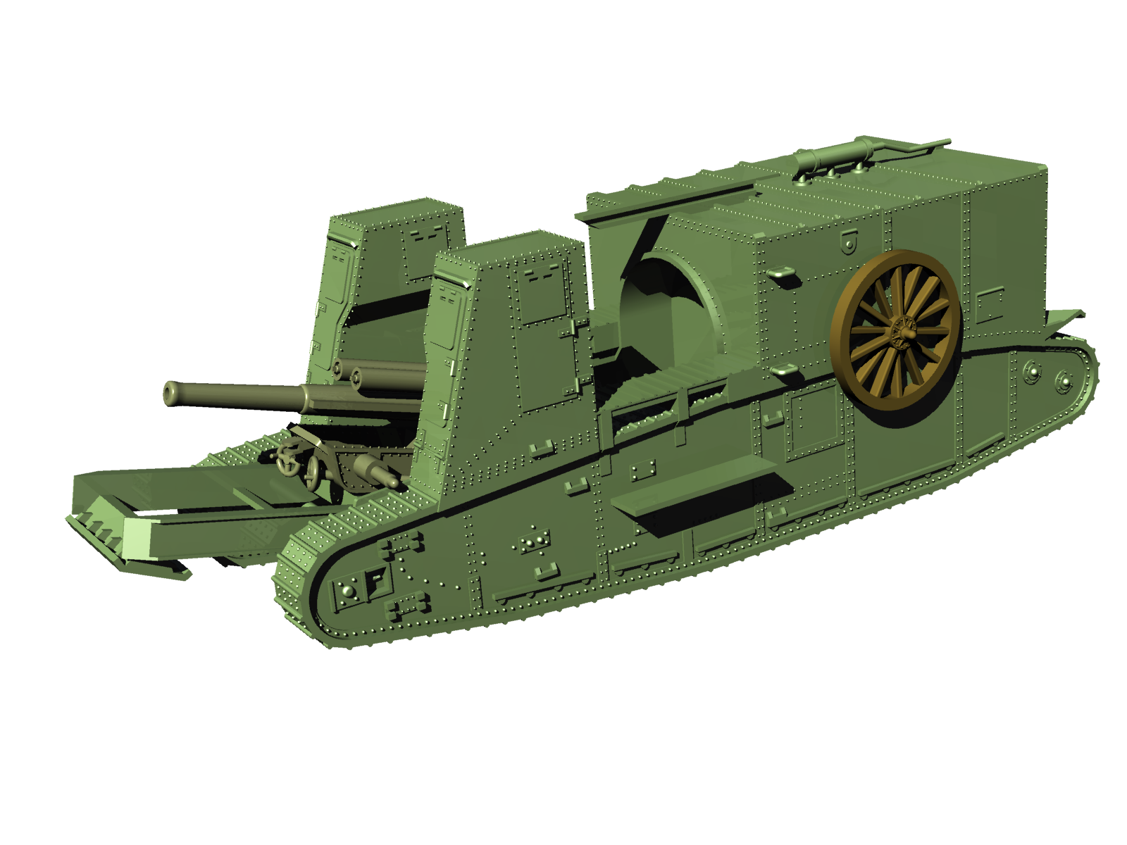 Gun Carrier Mark I - WWI - UK Army - wargame3d- 28mm Scale