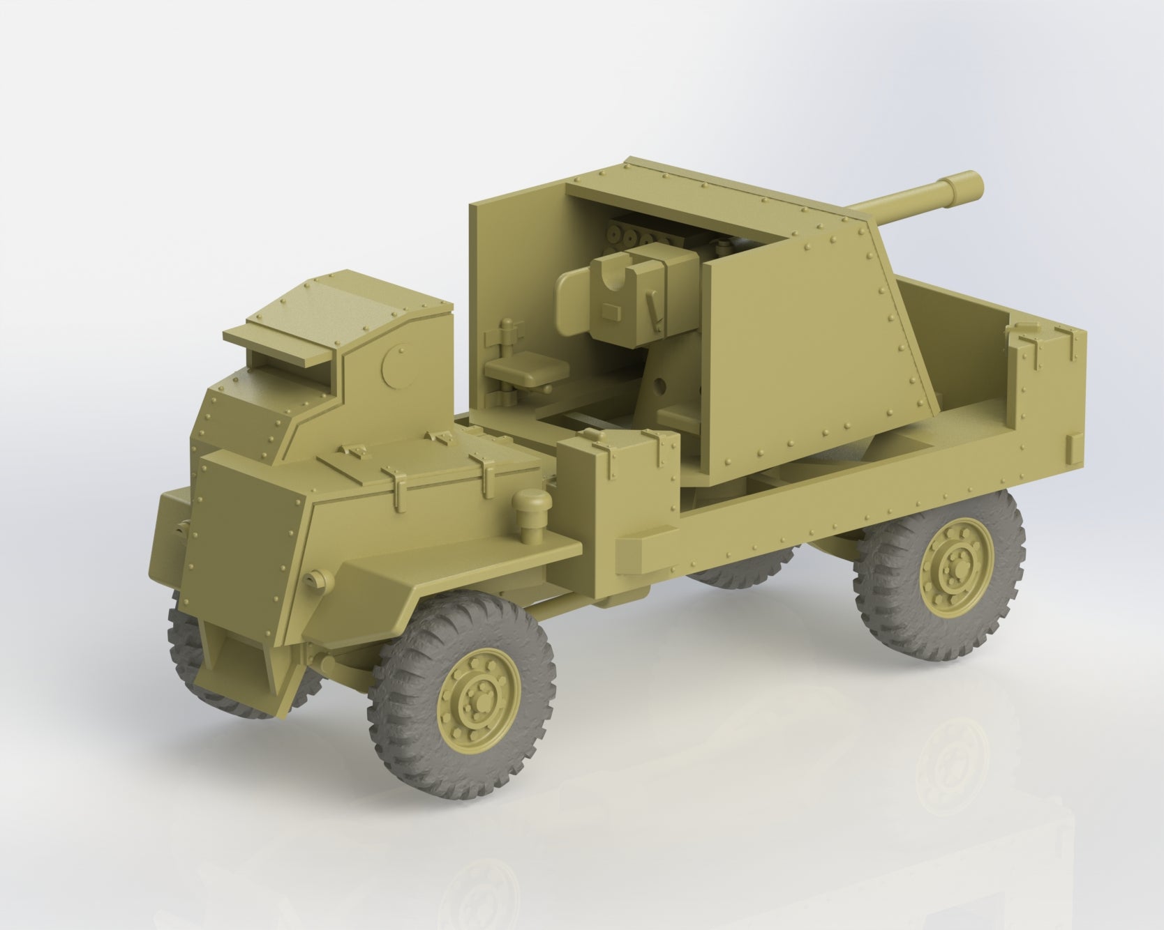 AEC Mk I Gun Carrier Deacon - UK Army - 28mm Scale - wargame3d