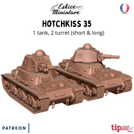 Hotchkiss 35 - French Army - 28mm - Eskice Miniature