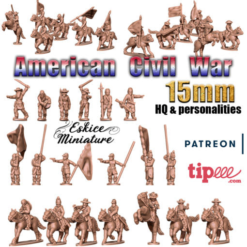 Head Quarter and Personalities - American Civil War - 15mm - Eskice Miniature