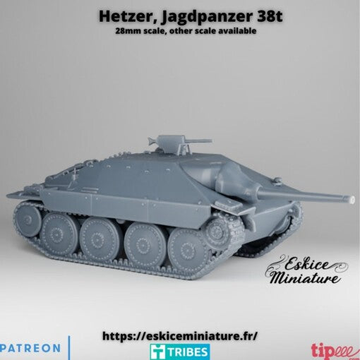 Jagdpanzer Hetzer – 28mm - German Army - 28mm - Eskice Miniature