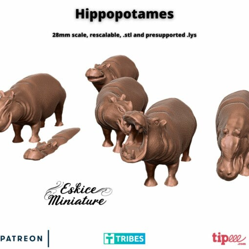 Hippos - Other Nations - Scenery - 28mm - Eskice Miniature