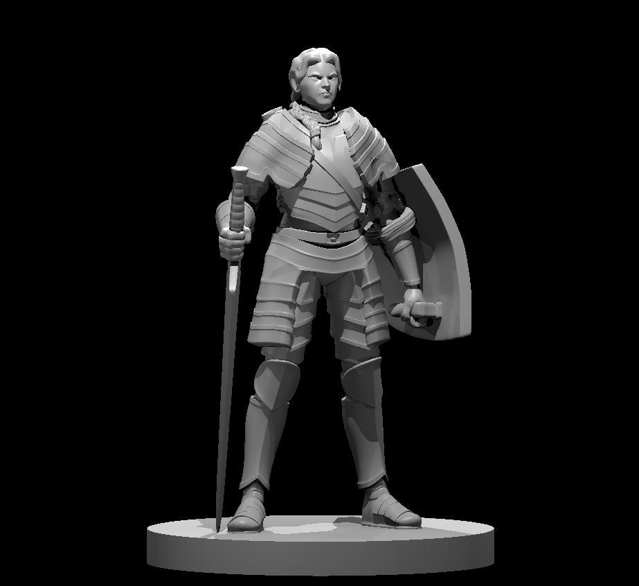 Human Female Paladin 4 - DND - Pathfinder - Dungeons & Dragons - RPG - Tabletop - mz4250- Miniature-28mm-1"Scale