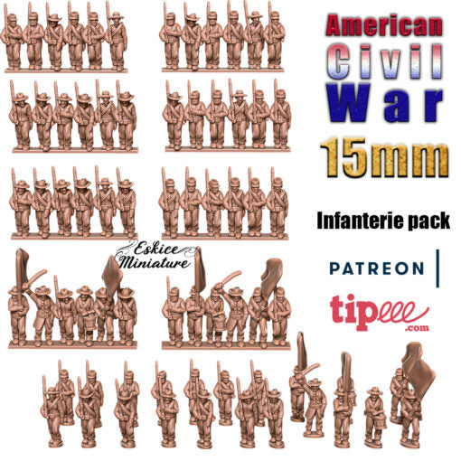 Infantry Pack - American Civil War - 15mm - Eskice Miniature