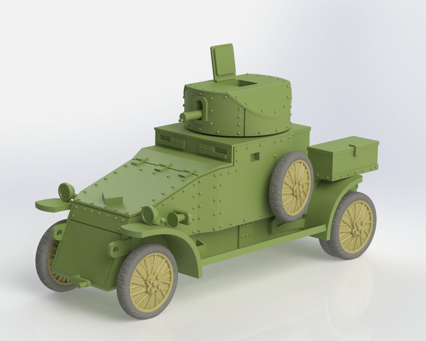 Lanchester 4X2 - WWI - UK Army - wargame3d- 28mm Scale