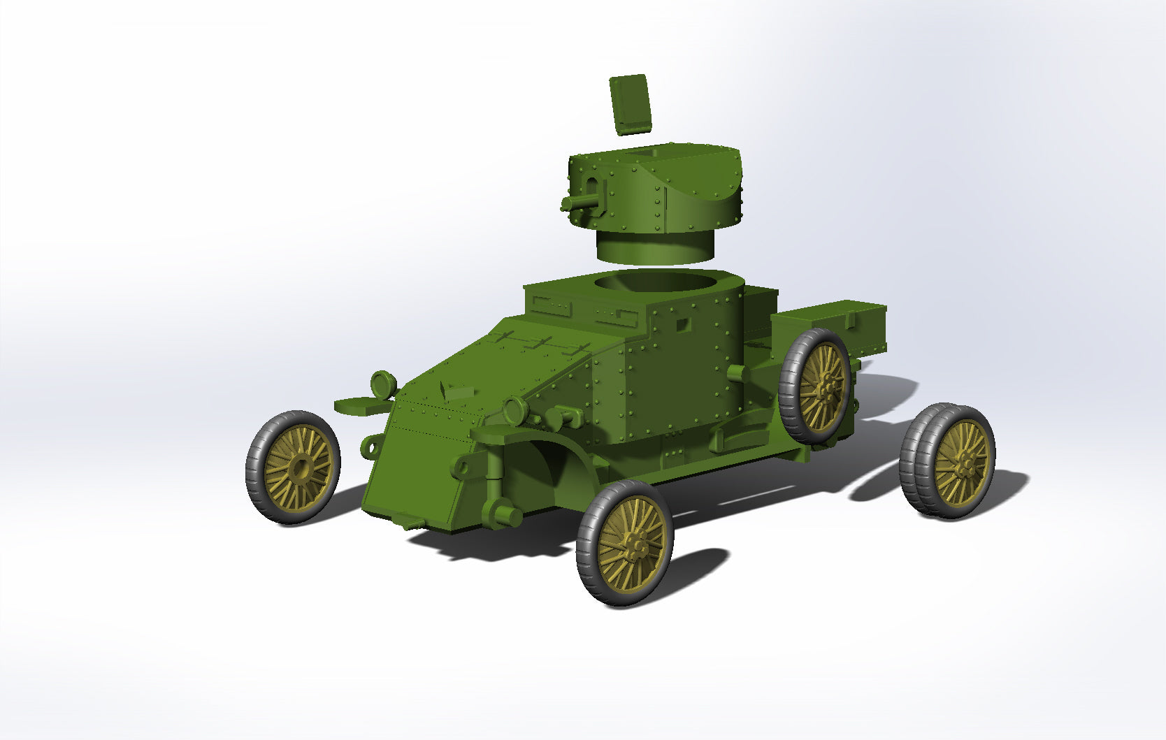 Lanchester 4X2 - WWI - UK Army - wargame3d- 28mm Scale