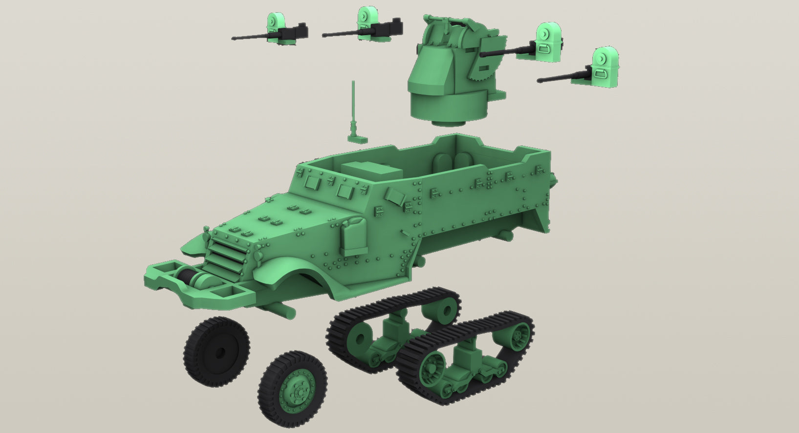 M16 Multiple Gun Motor Carriage - US Army - wargame3d- 28mm Scale