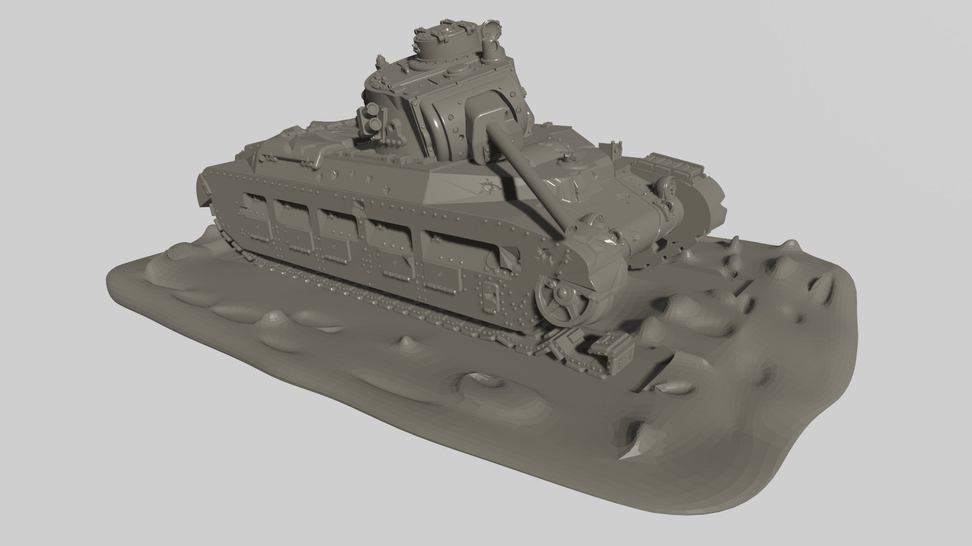 Destroyed Matilda II - A11 Infantry Tank Mark I - UK Army - 28mm Scale - wargame3d
