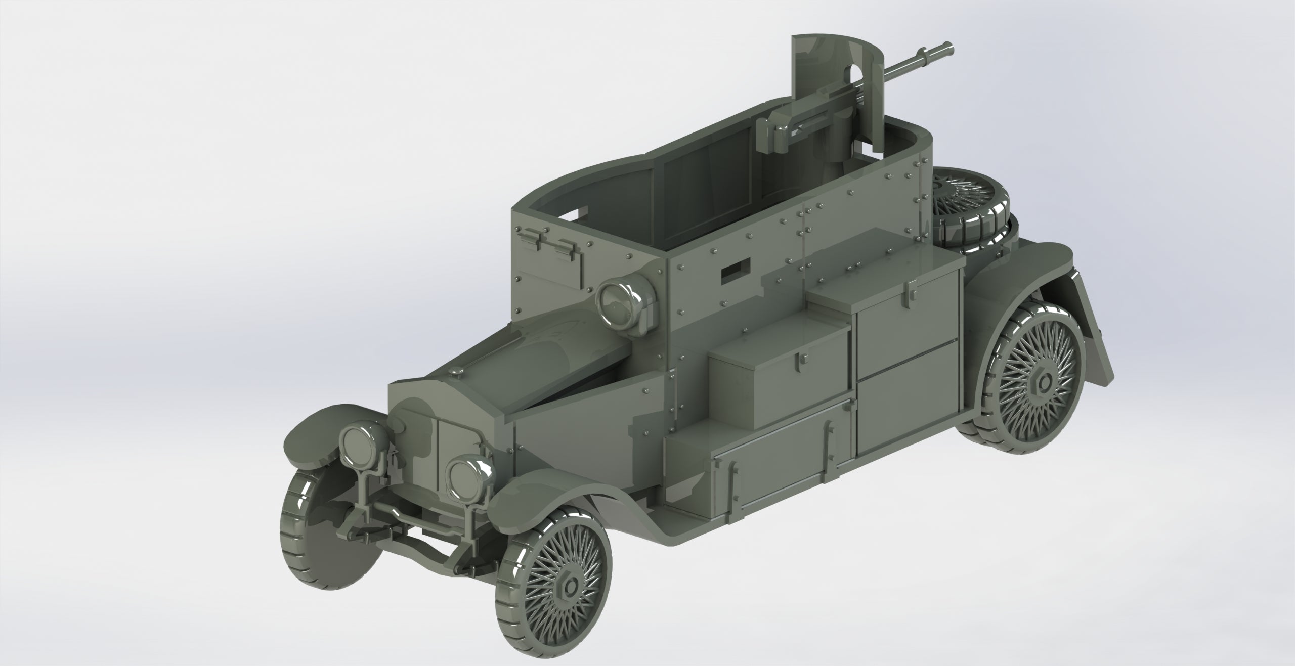 Minerva Armored Car - WWI - Austro-Hungarian Army - wargame3d- 28mm Scale
