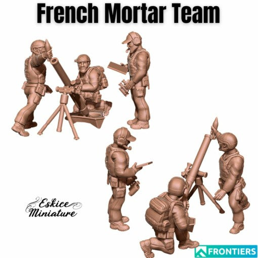 81mm Mortar Team - French Army - 28mm - Eskice Miniature