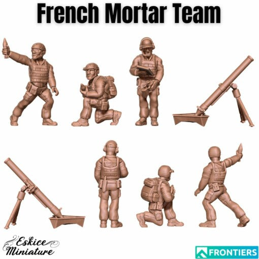 81mm Mortar Team - French Army - 28mm - Eskice Miniature