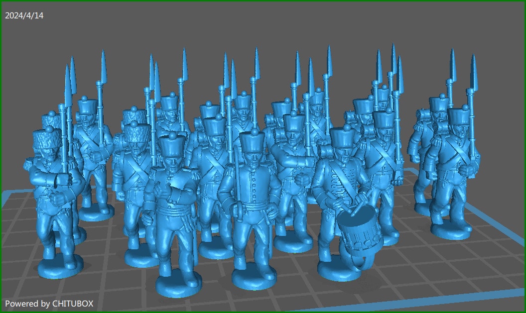 28mm Napoleonic Nassau Line btg - 20 minis