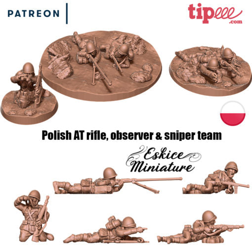 Polish Anti-Tank Rifle Squad - Other Nations - Polish Army - 28mm - Eskice Miniature