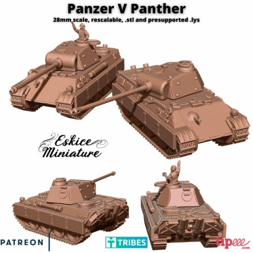 Panzer V Panther - German Army - 28mm - Eskice Miniature