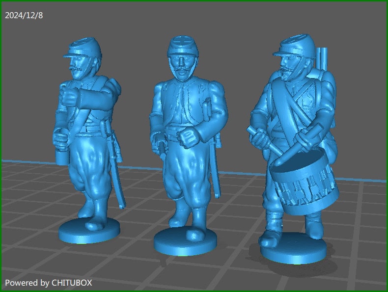 28mm Papal States Zouaves command 1848-70 - 3 Minis - MC Minis