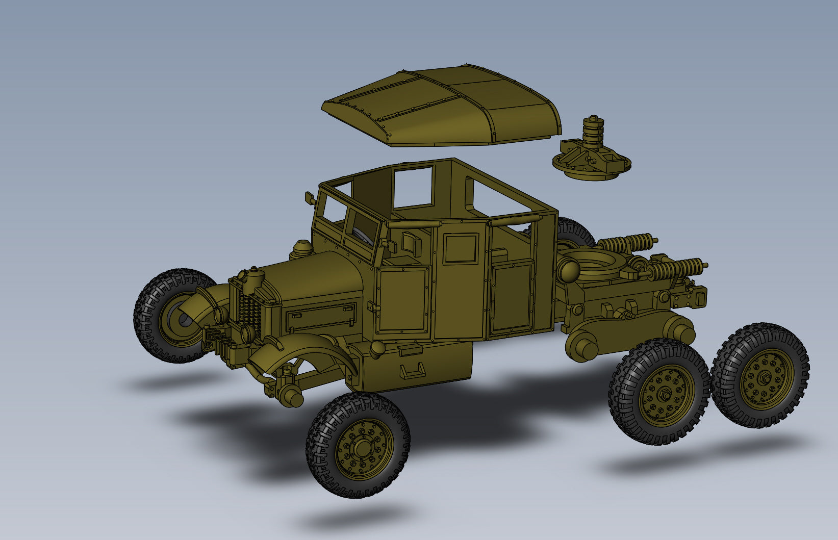 Scammell Pioneer Tank Transporter w/ TRMU30 Trailer - UK Army - wargame3d- 28mm Scale