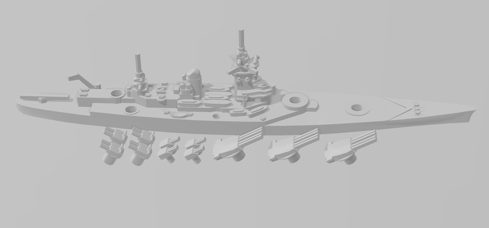 Strasbourg - French Navy - Rotating Turret - Wargaming - Naval Miniature